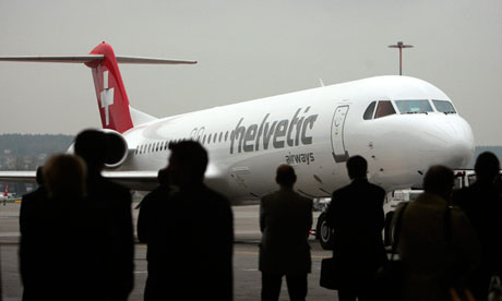The Switzerland-bound plane the diamonds were loaded on to at Brussels international airport. (Photo: Eddy Risch/EPA)